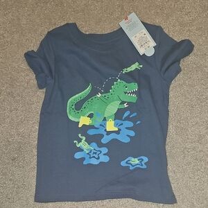 Cat & Jack Navy T-Shirt with Green Dinosaur
